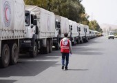 الصليب الأحمر: دخول اول قافلة مساعدات الى مدينة داريا المحاصرة منذ العام 2012