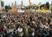 تظاهرة لدعاة استقلال كاتالونيا ضد القضاء الاسباني