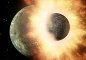 القمر قد يكون تشكل جراء وابل من اجرام صغيرة ارتطمت بالارض قبل 4.5 مليار سنة