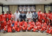 عسكر يستقبل فتيات الرماية وألعاب القوى واليد العائدون من الدوحة